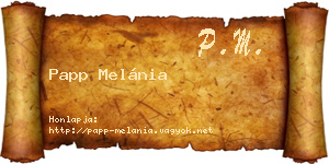 Papp Melánia névjegykártya